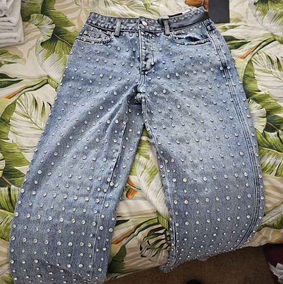 Retrofete Vero Embellished Jeans Size 25 NWT - Picture 7 of 9